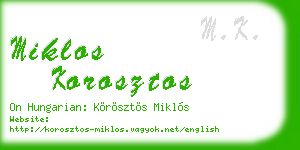 miklos korosztos business card