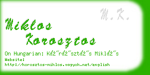 miklos korosztos business card